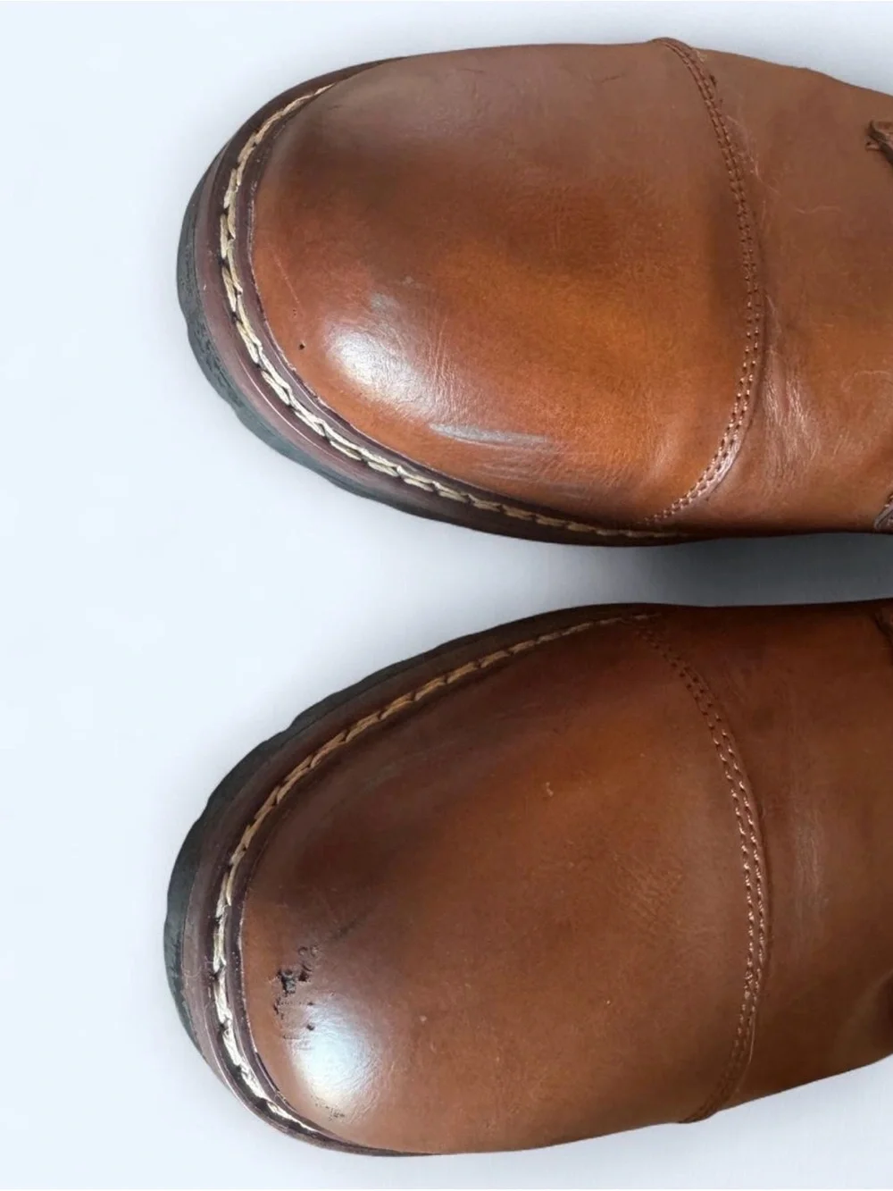 Steve Madden Men's Brown Leather Cap-Toe Lace-Up Side-Zip Boots
